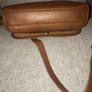Brown Coach leather crossbody